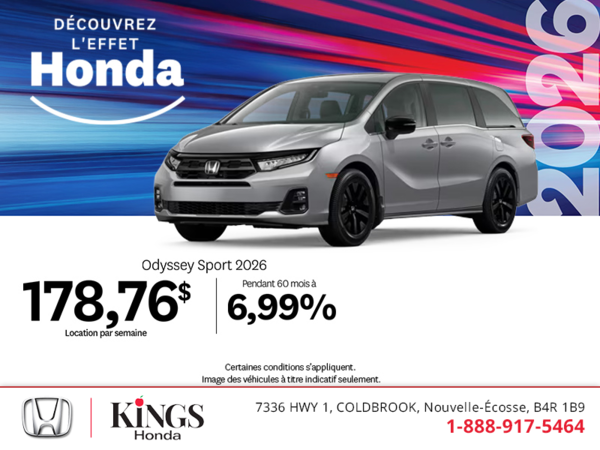 Obtenez le Honda Odyssey 2026 !