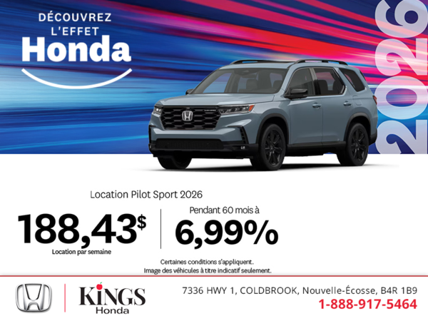 Obtenez le Honda Pilot 2026 !