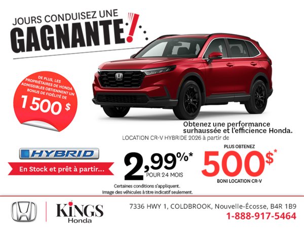 Obtenez le Honda CR-V hybride 2026 !