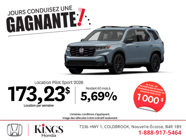 Obtenez le Honda Pilot 2026 !