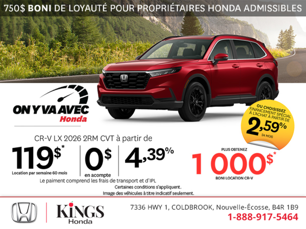 Obtenez le Honda CR-V 2026 !