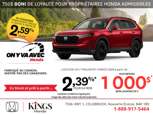Obtenez le Honda CR-V Hybride 2026 !