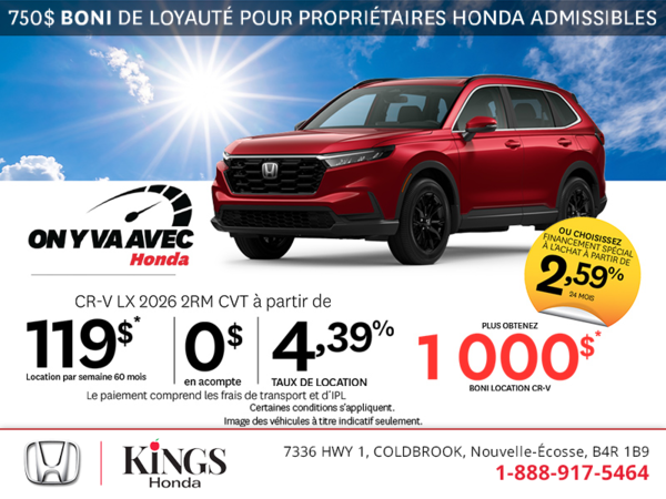 Obtenez la Honda CR-V 2026 !