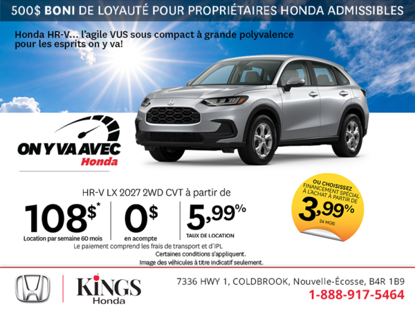 Obtenez la Honda HR-V 2027 !