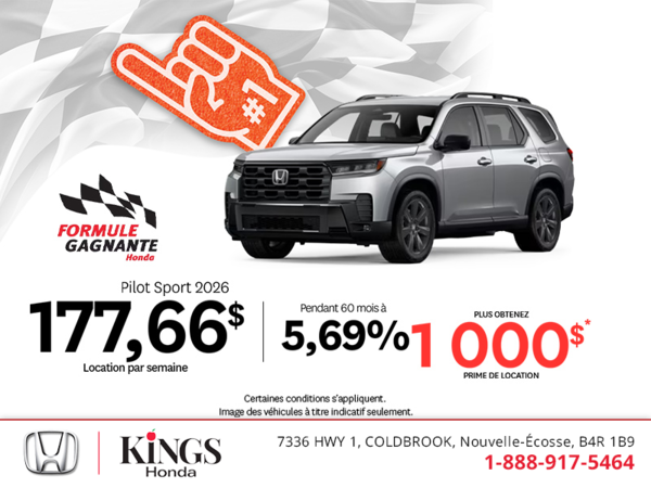 Obtenez la Honda Pilot 2026 !