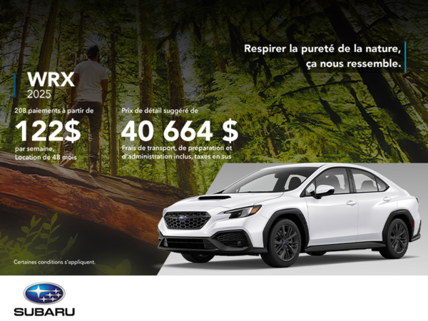 Procurez-vous la WRX 2025!