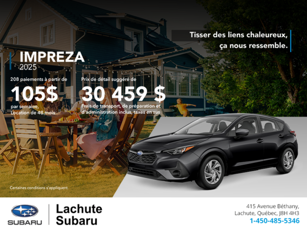 Procurez-vous la Impreza 2025!
