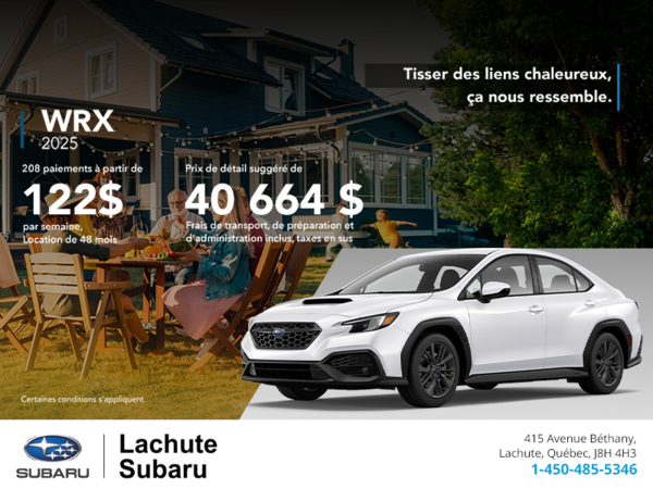 Procurez-vous la WRX 2025!