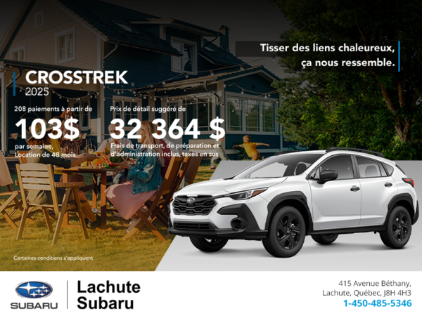 Procurez-vous le Crosstrek 2025!