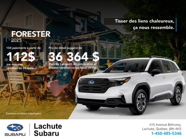 Procurez-vous le Forester 2025!