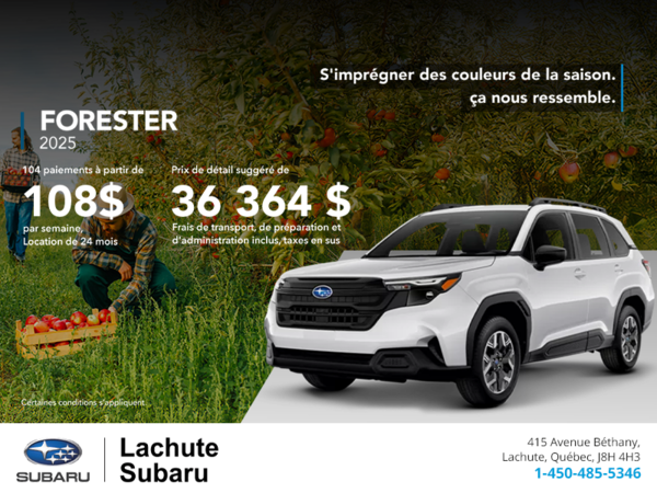Procurez-vous le Forester 2025!