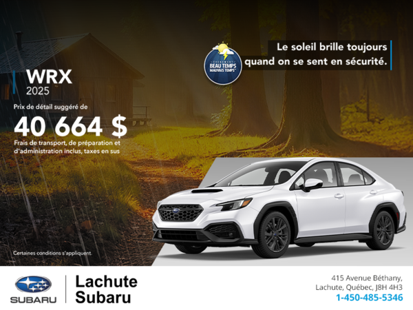 Procurez-vous la WRX 2025!