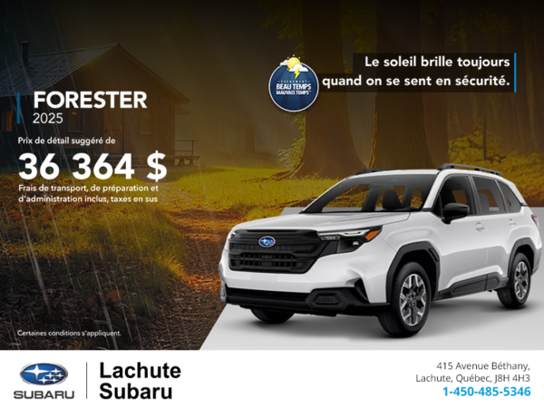Procurez-vous le Forester 2025!