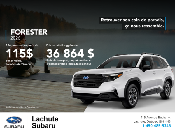 Procurez-vous le Forester 2026!