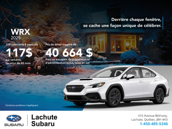 Procurez-vous la WRX 2025!