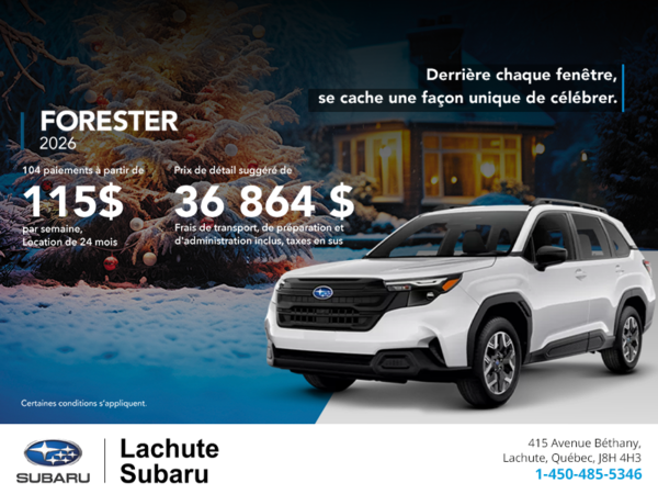 Procurez-vous le Forester 2026!