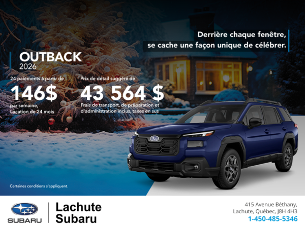 Procurez-vous le Outback 2026!