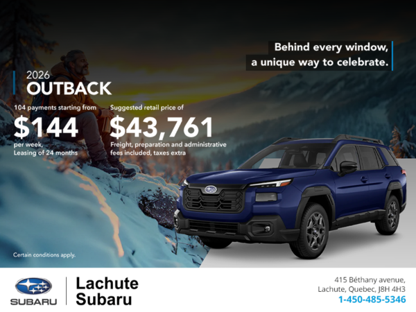 Get the 2026 Outback today!