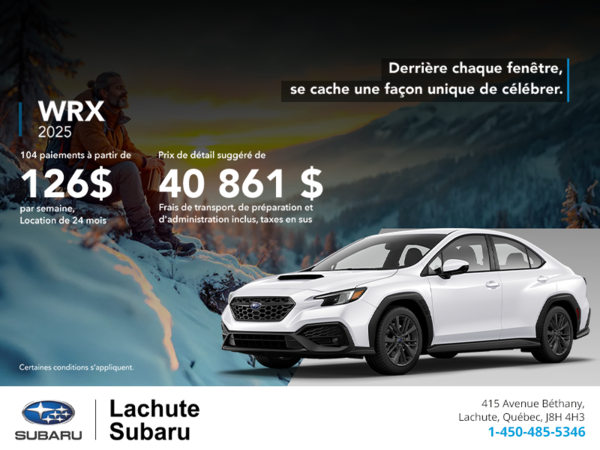 Procurez-vous la WRX 2025!