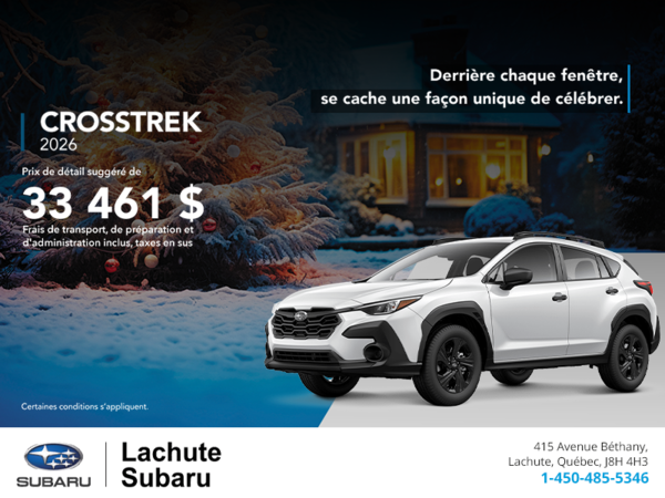 Procurez-vous le Crosstrek 2026!