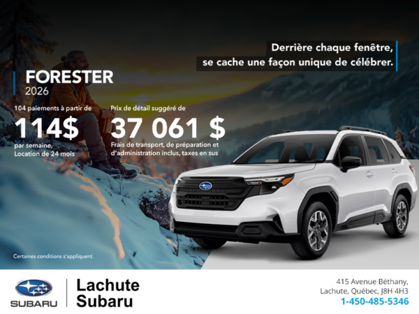 Procurez-vous le Forester 2026!