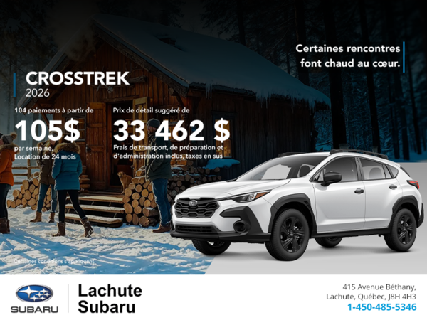 Procurez-vous le Crosstrek 2026!