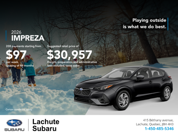 Get the 2026 Impreza!