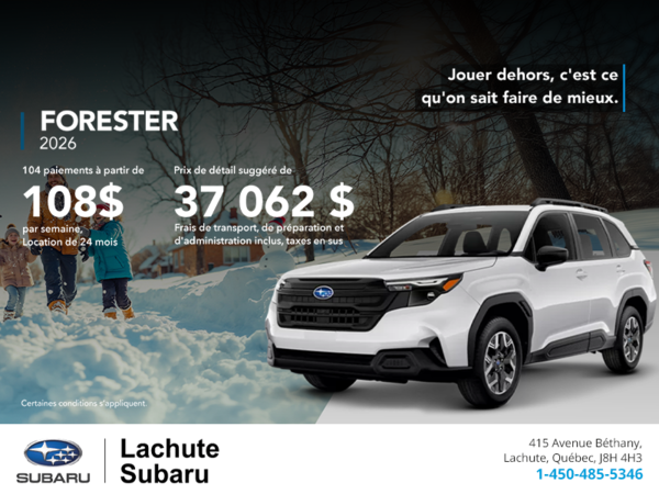 Procurez-vous le Forester 2026!