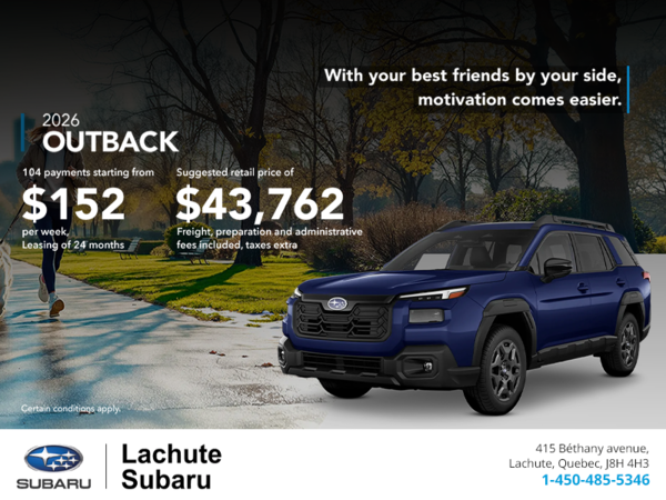 Get the 2026 Outback today!