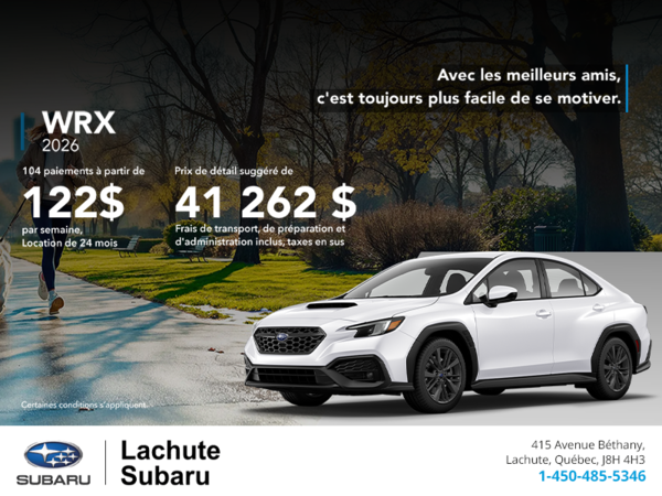 Procurez-vous la WRX 2026!