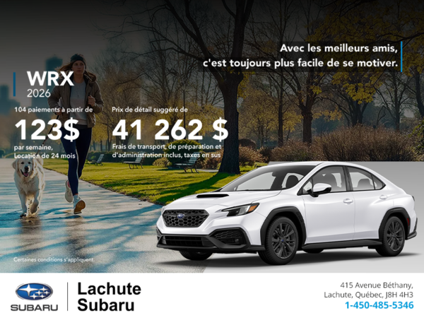 Procurez-vous la WRX 2026!