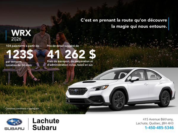 Procurez-vous la WRX 2026!