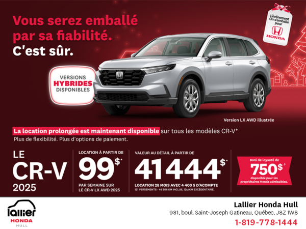 Obtenez le Honda CR-V 2025!