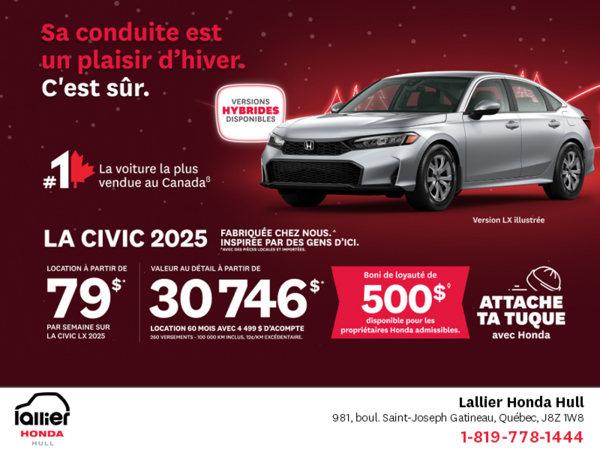 Obtenez le Honda Civic 2025 !