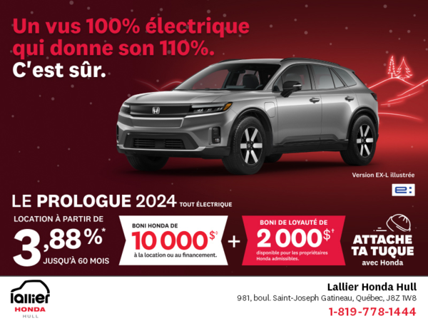 Obtenez le Honda Prologue 2024 !