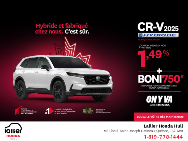 Obtenez le Honda CR-V Hybride 2025!