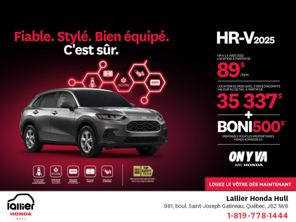 Obtenez le Honda HR-V 2025!