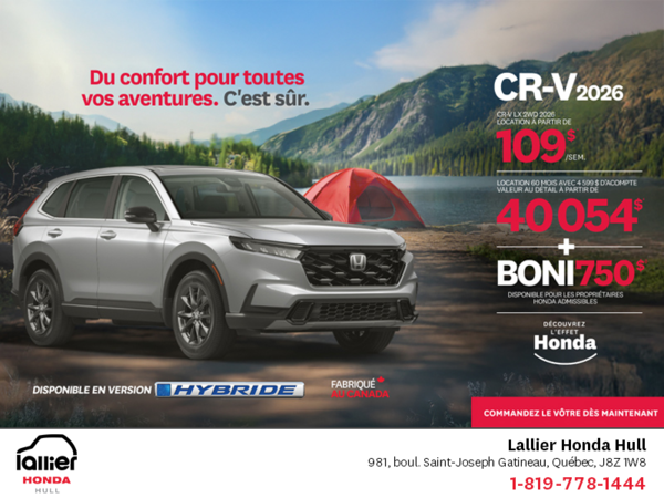 Obtenez le Honda CR-V 2026!