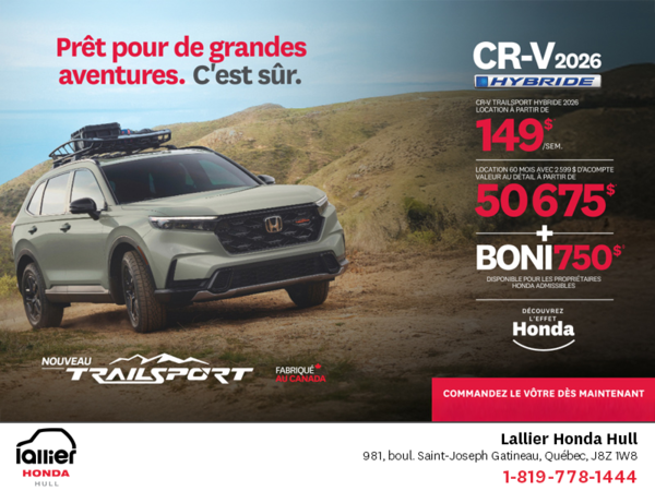 Obtenez le Honda CR-V Hybride 2025!
