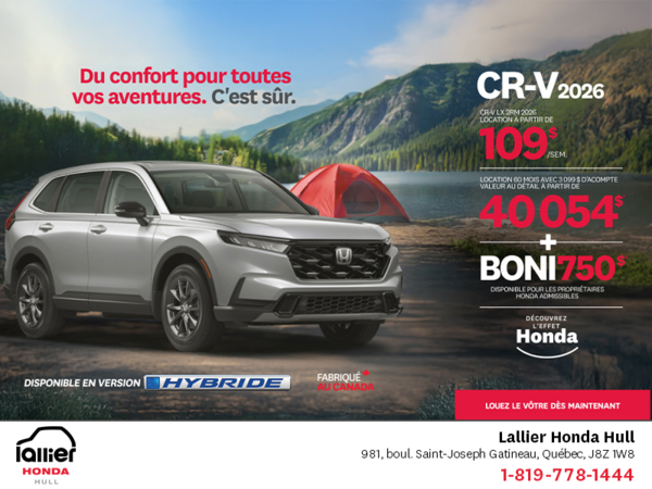 Obtenez le Honda CR-V 2026!