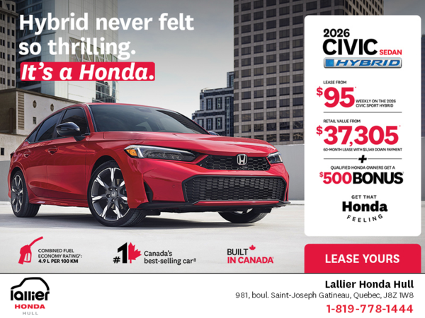Get the 2026 Honda Civic Sedan Hybrid!