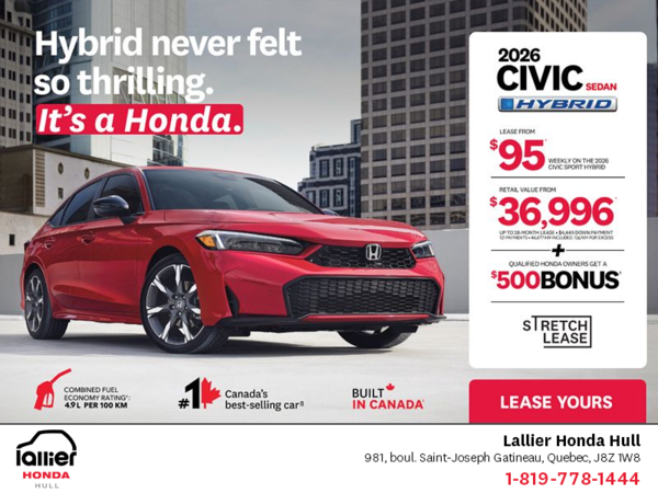Get the 2026 Honda Civic Sedan Hybrid!