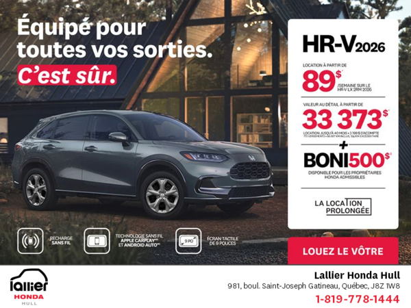 Obtenez le Honda HR-V 2026!