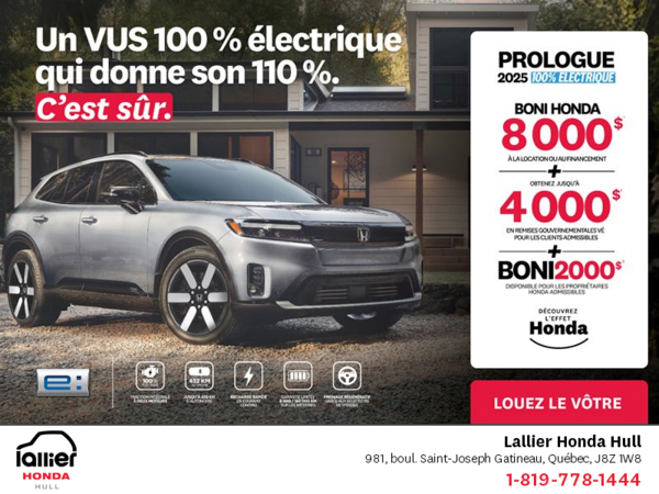 Obtenez le Honda Prologue 2025 !