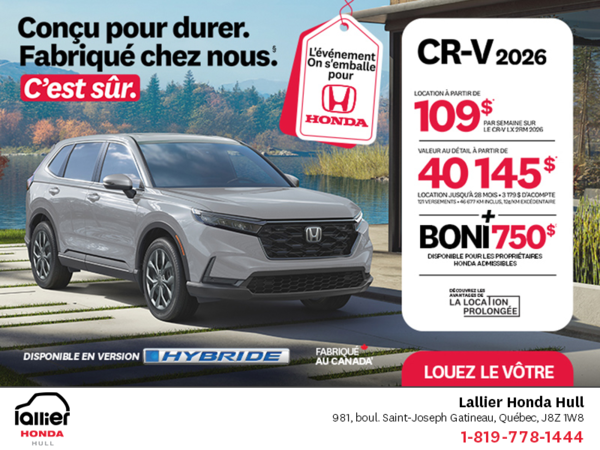 Obtenez le Honda CR-V 2026!