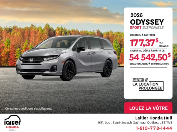 Obtenez le Honda Odyssey 2026 !