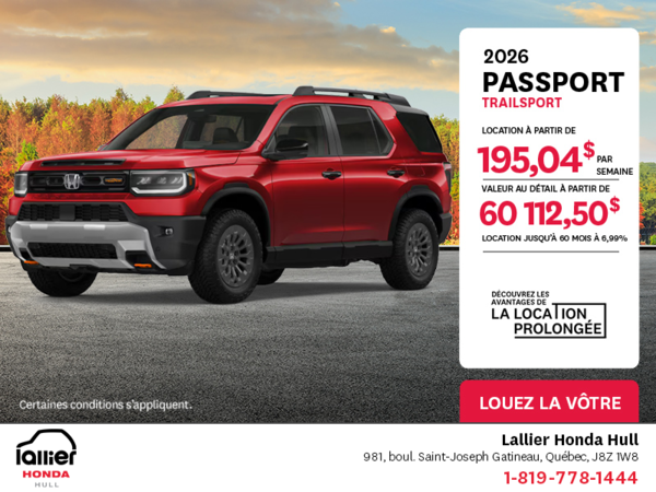 Obtenez le Honda Passport 2026 !
