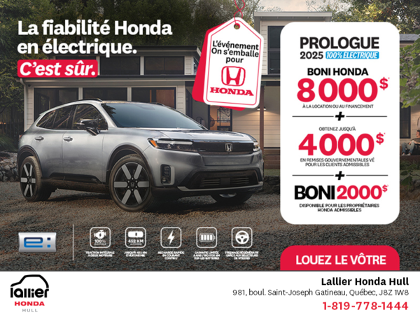 Obtenez le Honda Prologue 2025 !