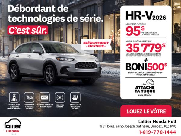 Obtenez le Honda HR-V 2026!