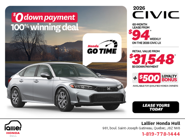 Get the 2026 Honda Civic Sedan!